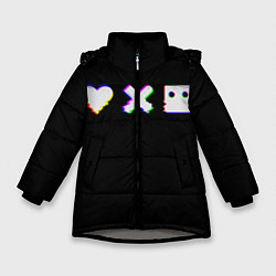 Куртка зимняя для девочки Love Death and Robots Glitch, цвет: 3D-светло-серый