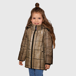 Куртка зимняя для девочки Texture Wood, цвет: 3D-черный — фото 2