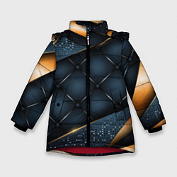 Куртка зимняя для девочки 3D VERSACE VIP GOLD, цвет: 3D-красный