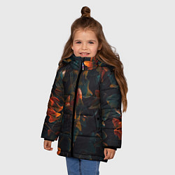 Куртка зимняя для девочки Сочное лето, цвет: 3D-черный — фото 2