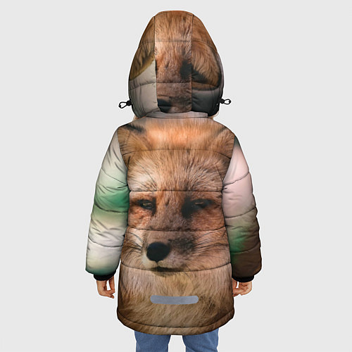 Зимняя куртка для девочки Строгая лисица / 3D-Светло-серый – фото 4