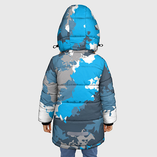 Зимняя куртка для девочки Камуфляж ледяной / 3D-Черный – фото 4