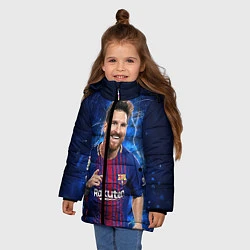 Куртка зимняя для девочки Лионель Месси Барселона 10, цвет: 3D-черный — фото 2