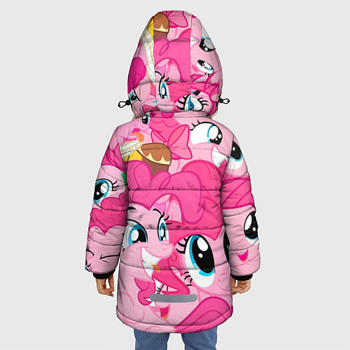 Зимняя куртка для девочки Pinkie Pie pattern / 3D-Черный – фото 4