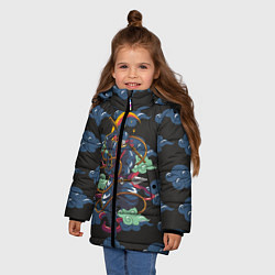 Куртка зимняя для девочки Ниндзя, цвет: 3D-черный — фото 2