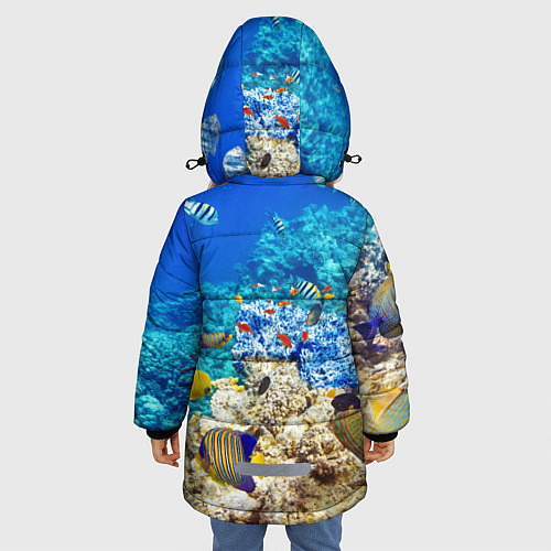 Зимняя куртка для девочки Морской мир / 3D-Черный – фото 4