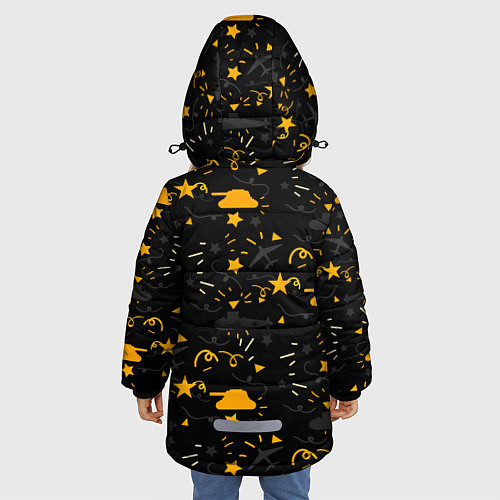 Зимняя куртка для девочки День победы / 3D-Черный – фото 4