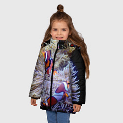 Куртка зимняя для девочки Клоуны в актинии, цвет: 3D-черный — фото 2