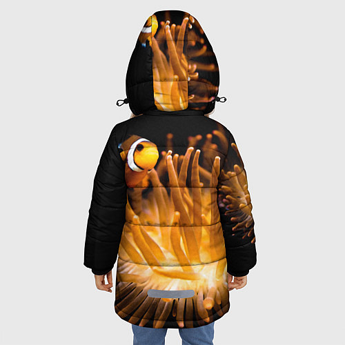 Зимняя куртка для девочки Клоуны в актинии / 3D-Черный – фото 4