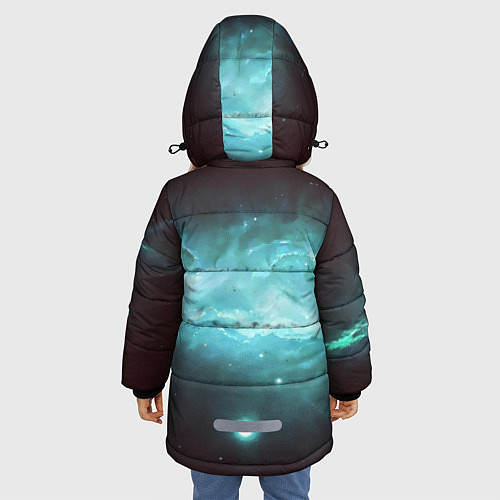 Зимняя куртка для девочки Любимая рыбалка / 3D-Черный – фото 4