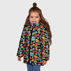 Куртка зимняя для девочки Бойцовский Клуб, цвет: 3D-черный — фото 2
