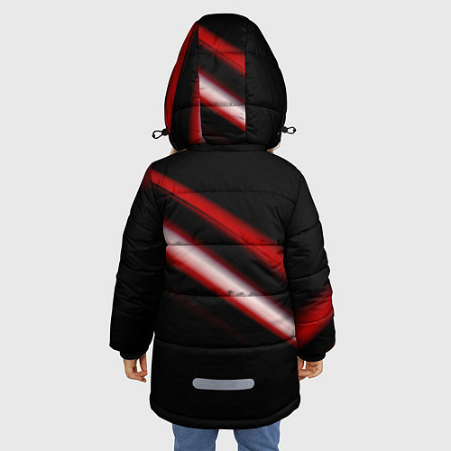Зимняя куртка для девочки Красная линия / 3D-Черный – фото 4