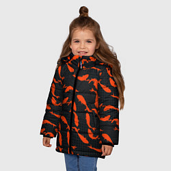 Куртка зимняя для девочки Красные рыбки, цвет: 3D-черный — фото 2