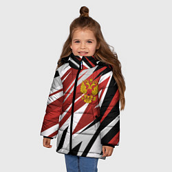 Куртка зимняя для девочки РОССИЯ RUSSIA RED, цвет: 3D-черный — фото 2