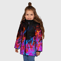 Куртка зимняя для девочки ТРИ ОГНЯ FIRE СИНИЙ ОГОНЬ, цвет: 3D-черный — фото 2