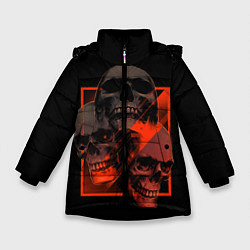 Куртка зимняя для девочки Skulls Черепа, цвет: 3D-черный