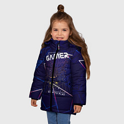 Куртка зимняя для девочки GAMER gamepad, цвет: 3D-черный — фото 2