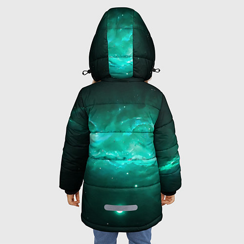 Зимняя куртка для девочки Осьминог напал на водолаза / 3D-Черный – фото 4