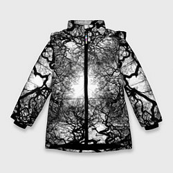Куртка зимняя для девочки Texture Branches, цвет: 3D-черный