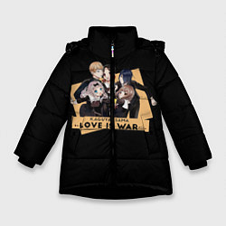 Куртка зимняя для девочки Kaguya Sama, цвет: 3D-черный