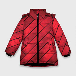 Куртка зимняя для девочки Red Boards Texture, цвет: 3D-черный