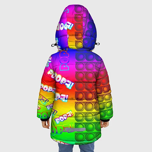 Зимняя куртка для девочки POP it! / 3D-Черный – фото 4
