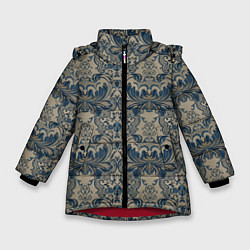 Куртка зимняя для девочки Классические узоры Versace, цвет: 3D-красный