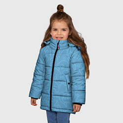 Куртка зимняя для девочки Рыбки на голубом, цвет: 3D-черный — фото 2