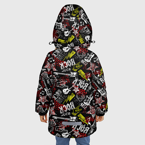 Зимняя куртка для девочки ROCK MUSIC / 3D-Черный – фото 4