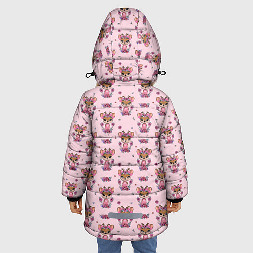 Зимняя куртка для девочки Милая олениха / 3D-Черный – фото 4