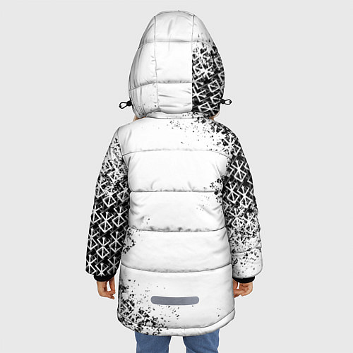Зимняя куртка для девочки БЕРСЕРК logo чб / 3D-Черный – фото 4