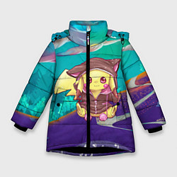 Куртка зимняя для девочки Покемон в костюме, цвет: 3D-черный
