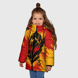 Куртка зимняя для девочки БЕРСЕРК маска и лого, цвет: 3D-светло-серый — фото 2