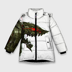 Куртка зимняя для девочки БЕРСЕРК красками, цвет: 3D-черный