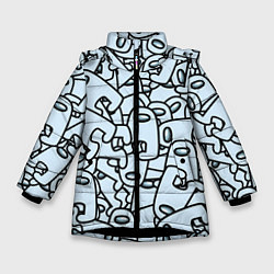 Куртка зимняя для девочки Among us mem, цвет: 3D-черный