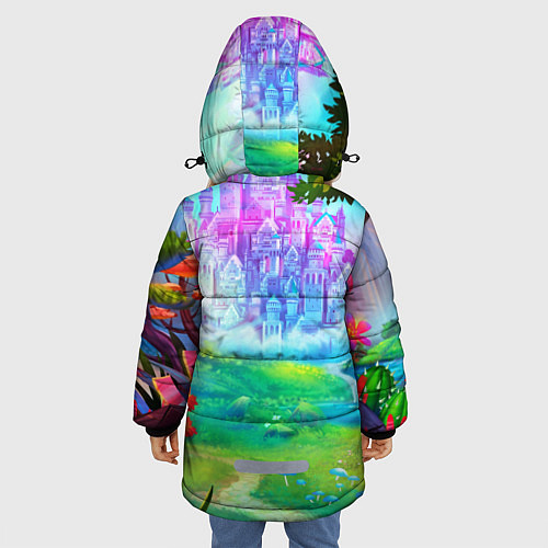 Зимняя куртка для девочки Пикачу в сказочном королевстве / 3D-Черный – фото 4