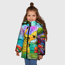Куртка зимняя для девочки Пикачу в сказочном королевстве, цвет: 3D-черный — фото 2