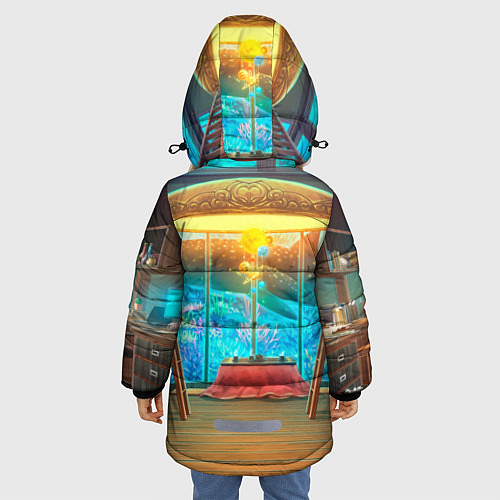 Зимняя куртка для девочки Пикачу детектив / 3D-Черный – фото 4
