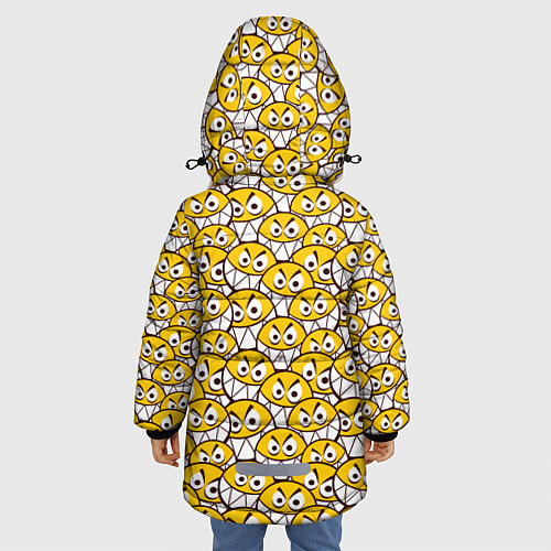 Зимняя куртка для девочки Злые Смайлы / 3D-Черный – фото 4