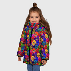 Куртка зимняя для девочки Воздушные Шарики, цвет: 3D-черный — фото 2
