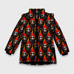 Куртка зимняя для девочки Бильярдист, цвет: 3D-черный