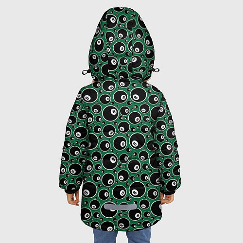 Зимняя куртка для девочки Бильярдные Шары / 3D-Черный – фото 4