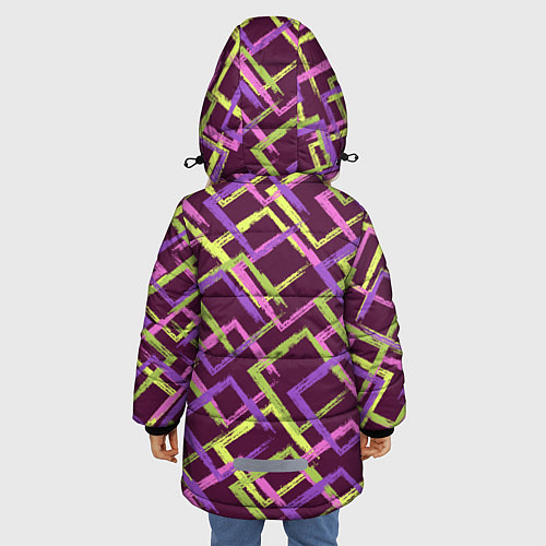 Зимняя куртка для девочки Абстракция-2 / 3D-Черный – фото 4