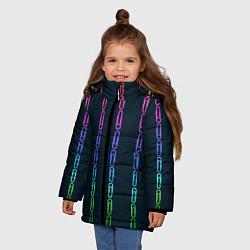 Куртка зимняя для девочки Скрепки, цвет: 3D-черный — фото 2