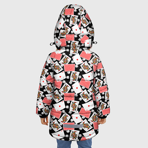 Зимняя куртка для девочки Карты / 3D-Черный – фото 4