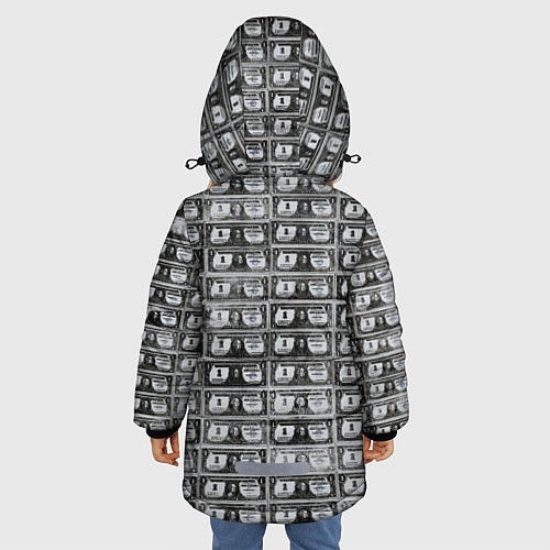 Зимняя куртка для девочки Энди Уорхол 200 $-ых банкнот / 3D-Черный – фото 4