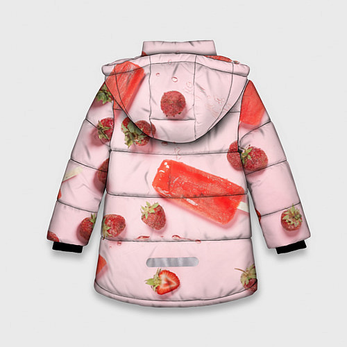 Зимняя куртка для девочки Мороженое и клубника / 3D-Светло-серый – фото 2