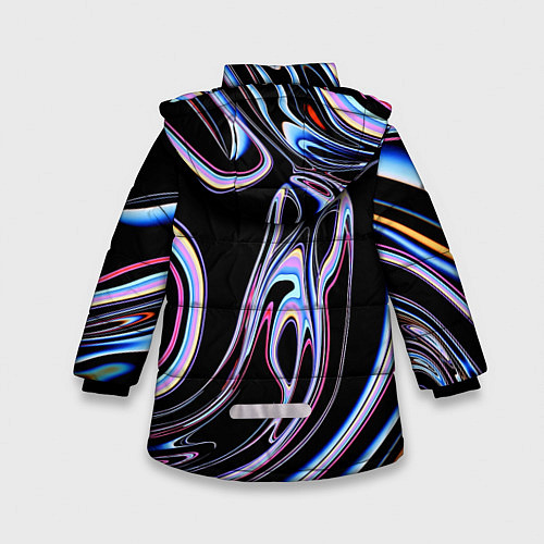Зимняя куртка для девочки Скин - Темная материя / 3D-Светло-серый – фото 2