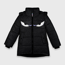 Куртка зимняя для девочки Looking into the abyss, цвет: 3D-черный