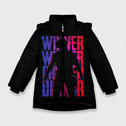 Куртка зимняя для девочки Winner, winner, chicken dinner, цвет: 3D-черный